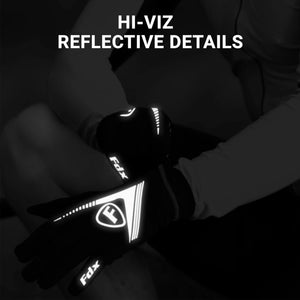 FDX Unisex Black Full Finger Winter Cycling Gloves - warm windproof anti-slip mtb padded unisex gloves, waterproof touch compatible women racing mitts