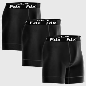 Fdx IT Black Men's & Boy's Compression Boxer Shorts Pack Of 3