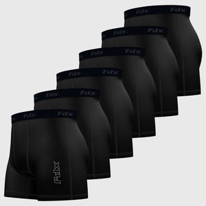 Fdx A5 Black Men's & Boy's Boxer Shorts Pack Of 6
