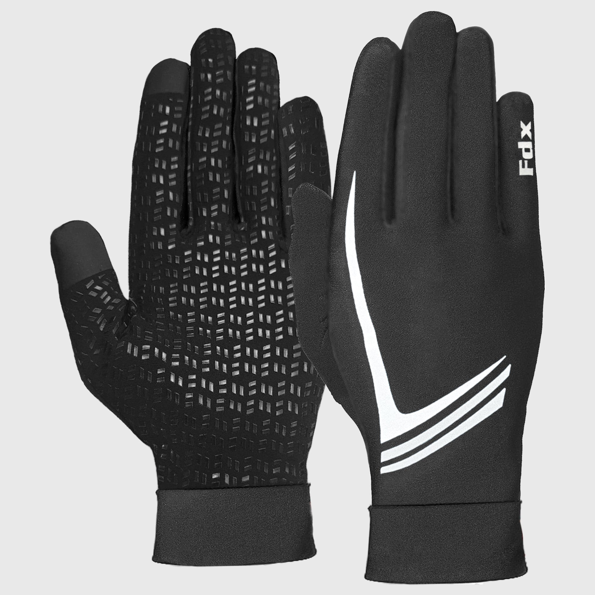 FDX Aero Full Finger Winter Cycling Gloves Gel padded Silicon Gripper Anti Slip Reflective Details Long Cuffs UK