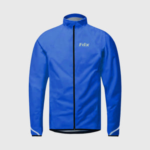 Fdx Men's Blue Cycling Jacket for Winter Thermal Casual Softshell Clothing Lightweight, Shaver proof, Packable ,Windproof, Waterproof & Pockets