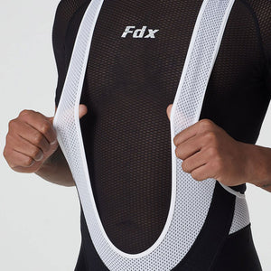 Fdx Mens Black & Blue Gel Padded Cycling Bib Shorts For Summer Best Outdoor Road Bike Short Length Bib - Essential