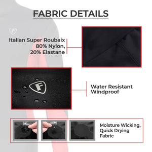 Fdx Long Sleeve Cycling Jersey for Mens Red & Black Winter Roubaix Thermal Fleece Road Bike Wear Top Full Zipper, Pockets & Hi-viz Reflectors - Thermodream