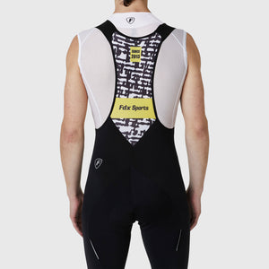 Fdx Men's windproof road cycling gel padded bib tights pants mesh winter roubaix thermal fleece bike wear, Hi-viz Reflectors & Pockets Black -Limited Edition
