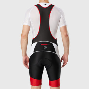 Fdx Mens Black & Red Gel Padded Cycling Bib Shorts For Summer Best Outdoor Road Bike Short Length Bib - Windsor