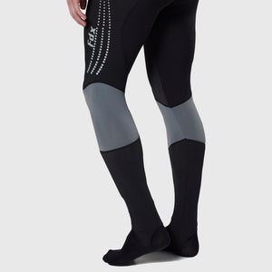 Fdx Breathable Mens Gel Padded Cycling Tights Black & Grey For Winter Roubaix Thermal Fleece Reflective Warm Stretchable Leggings - Thermodream Bike Long Pants