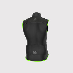 Fdx Men's Road Cycling Gilet Black & Red Sleeveless Vest for Winter Clothing Hi-Viz Refectors, Lightweight, Windproof, Waterproof & Pockets - Stunt