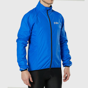 Fdx Men's Softshell Cycling Jacket Blue for Winter Thermal Casual Clothing Lightweight, Shaverproof, Packable ,Windproof, Waterproof & Pockets