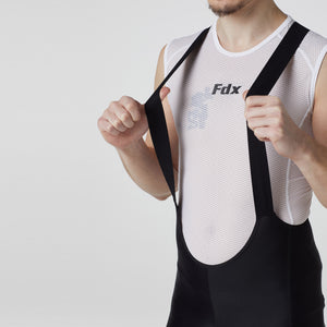 Fdx Mens Black & Grey Short Sleeve Cycling Jersey & Gel Padded Bib Shorts Best Summer Road Bike Wear Light Weight, Hi-viz Reflectors & Pockets - Duo