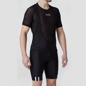 Fdx Mens Summer Cycling Gel Padded Bib Shorts Black & Blue Roubaix Thermal Fleece Reflective Warm Leggings - Velos Bike Shorts