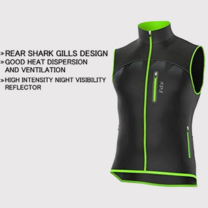 Fdx Men's Red & Black Thermal Cycling Gilet Sleeveless Vest for Winter Clothing Hi-Viz Refectors, Lightweight, Windproof, Waterproof & Pockets - Stunt