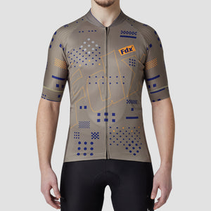 Fdx Short Sleeve Cycling Jersey for Mens Green Summer Best Road Bike Wear Top Light Weight, Full Zipper, Pockets & Hi-viz Reflectors - All Day