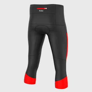 Fdx Mens Black & Red Gel Padded 3/4 Cycling Shorts for Summer Best Outdoor Knickers Road Bike Short Length Pants - Gallop