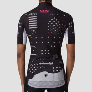 Fdx Womens Black Short Sleeve Cycling Jersey for Summer Best Road Bike Wear Top Light Weight, Full Zipper, Pockets & Hi-viz Reflectors - All Day