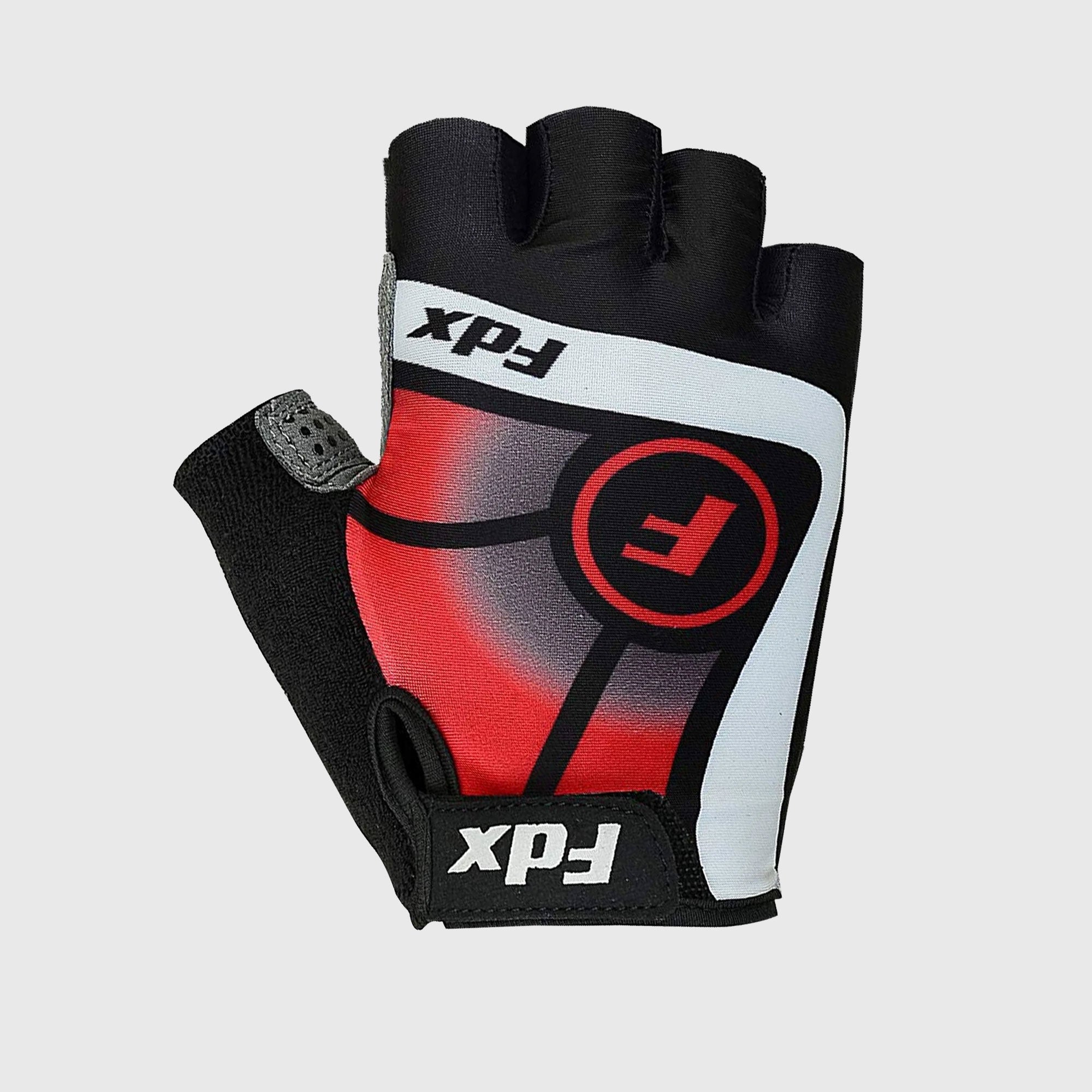 Fdx Black & Red Short Finger Cycling Gloves for Summer MTB Road Bike fingerless, anti slip & Breathable - Signature