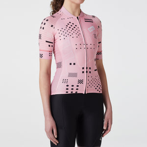 Women’s Tea Pink short sleeves cycling jersey breathable quick dry summer biking top, lightweight skin friendly half sleeves cycle shirt for riding