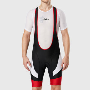 Fdx Mens Black & Red Gel Padded Cycling Bib Shorts For Summer Best Outdoor Road Bike Short Length Bib - Windsor
