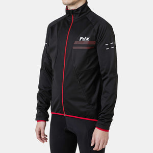 Fdx Mens Thermal Cycling Jacket Black & Mens for Winter Casual Softshell Clothing Lightweight, Windproof, Waterproof & Pockets - Arch