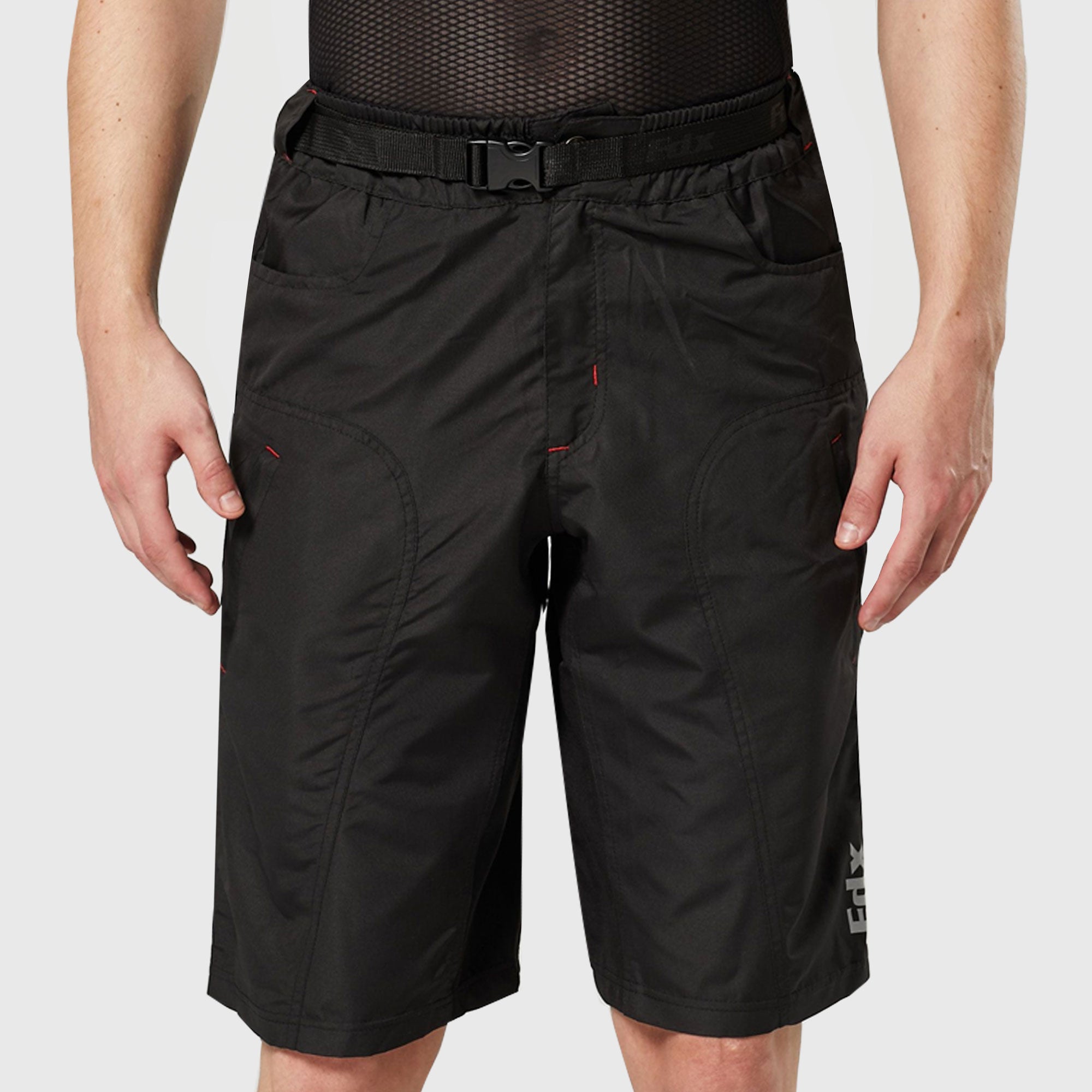 Men’s Black MTB Shorts, Lightweight Mountain Bike Shorts with Removable Padded Liner, Breathable Quick Dry Outdoor Cycle Pants with Cargo Pockets