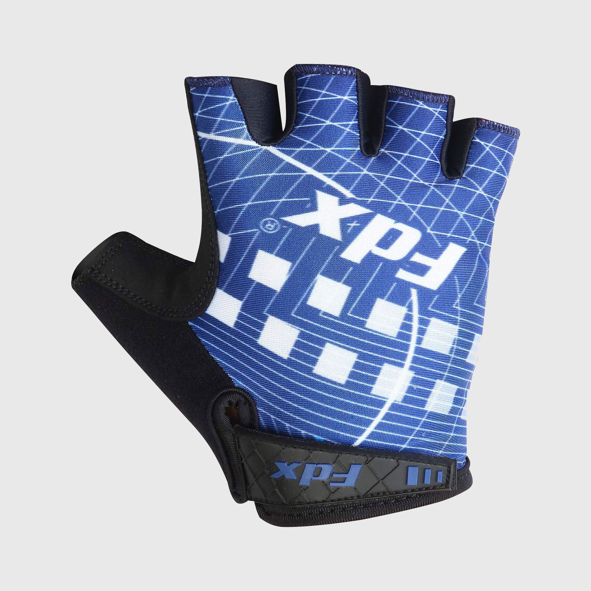 Fdx Black & Navy Blue Short Finger Cycling Gloves for Summer MTB Road Bike fingerless, anti slip & Breathable - Classic II