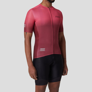 Fdx Half Sleeve Cycling Jersey & Gel Padded Bib Shorts for Mens Pink & Maroon Best Summer Road Bike Wear Light Weight, Hi-viz Reflectors & Pockets - Duo
