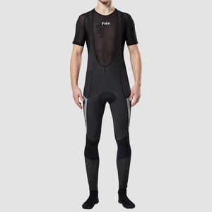 Fdx Mens Lightweight Gel Padded Cycling Bib Tights Black For Winter Roubaix Thermal Fleece Reflective Warm Leggings - Morvo Bike Pants