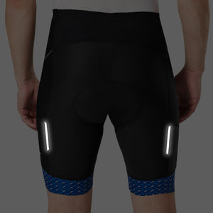 Fdx Men's Black & Blue Gel Padded Cycling Shorts for Summer Best Outdoor Road Bike Short Length Pants Breathable Reflective Details Leg Gripper - Essential