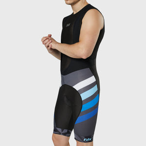 Fdx Mens Blue Short Sleeve Cycling Jersey & Gel Padded Bib Shorts Best Summer Road Bike Wear Light Weight, Hi-viz Reflectors & Pockets - Equin