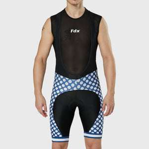 Fdx Mens Pockets White Gel Padded Bib Shorts Best Summer Road Bike Wear Light Weight, Hi-viz Reflectors & Pockets - Equin