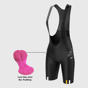 FDX Women’s Yellow & Black Cycling Bib Shorts 3D Gel Padded Breathable Quick Dry bibs, comfortable biking bibs ultra-light stretchable shorts with pocket