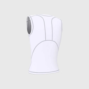 Fdx Mens Quick Dry Sleeveless Compression Top White Running Gym Workout Wear Rash Guard Stretchable Breathable Baselayer Shirt - Aeroform