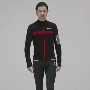 Fdx All Day Men's & Boy's Red Thermal Roubaix Long Sleeve Cycling Jersey