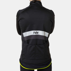 Fdx Waterproof Hi-Viz Reflective Cycling Jacket for Men's Black & Fluorescent Winter Thermal Casual Softshell Clothing Lightweight, Windproof, Waterproof & Pockets - Arch