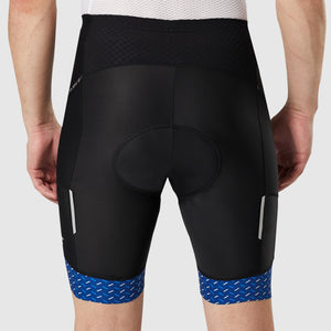 Fdx Mens Black & Blue Gel Padded Cycling Shorts for Summer Best Outdoor Knickers Road Bike Short Length Pants - Essential