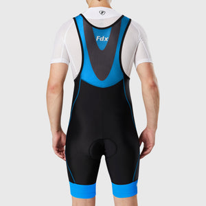 Fdx Mens Black & Blue Gel Padded Cycling Bib Shorts For Summer Best Outdoor Road Bike Short Length Bib - Velocity