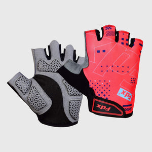 Fdx Red Short Finger Cycling Gloves for Summer MTB Road Bike fingerless, anti slip & Breathable - All Day