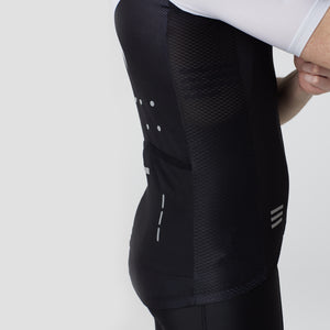 Fdx Mens Blue Short Sleeve Cycling Jersey & Gel Padded Bib Shorts Best Summer Road Bike Wear Light Weight, Hi-viz Reflectors & Pockets - Velos