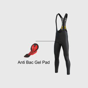 Fdx Best Women's Black Gel Padded Bib Tights Pants for Winter Roubaix Thermal Fleece Road Bike Wear Windproof, Hi viz Reflectors & Pockets - Limited Edition