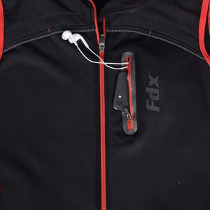 Fdx Pockets Cycling Sleeveless Waterproof Gilet Men's Black & Red Vest for Winter Clothing Hi-Viz Refectors, Lightweight, Waterproof & Pockets - Stunt