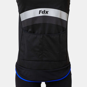 Fdx Men's Pockets Cycling Jacket Black & Blue for Winter Thermal Casual Softshell Clothing Lightweight, Windproof, Waterproof & Pockets - Arch