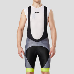 Fdx Mens Black & Yellow Gel Padded Cycling Bib Shorts For Summer Best Outdoor Road Bike Short Length Bib - Splinter