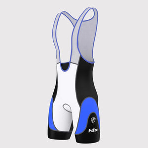 Fdx Mens White & Blue Gel Padded Cycling Bib Shorts For Summer Best Outdoor Road Bike Short Length Bib - Windrift
