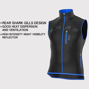 Fdx Cycling Sleeveless Vest for Men's Black & Blue Cycling Gilet  Winter Clothing Hi-Viz Refectors, Lightweight, Windproof, Waterproof & Pockets - Stunt