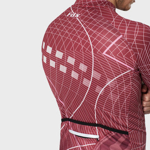 Fdx Mens Breathable Red Short Sleeve Cycling Jersey for Summer Best Road Bike Wear Top Light Weight, Full Zipper, Pockets & Hi-viz Reflectors - Classic II