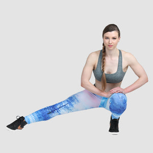 Fdx Blue Compression Tights Leggings Gym Workout Running Athletic Yoga Elastic Waistband Stretchable Breathable Training Jogging Pants - X3