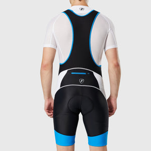 Fdx Mens Black & Blue Gel Padded Cycling Bib Shorts For Summer Best Outdoor Road Bike Short Length Bib - Windsor