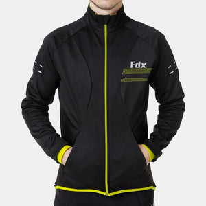 Fdx Cycling Jacket for Men's Fluorescent Winter Thermal Casual Softshell Clothing Lightweight, Windproof, Waterproof & Pockets - Arch