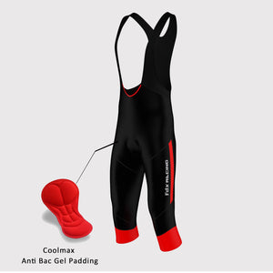 Fdx Mens Red Chamois Padded Cycling Bib Tights For Winter Roubaix Thermal Fleece Reflective Warm Leggings - Gallop Bike Pants