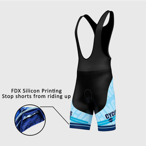 Fdx Black & Sky Blue Men's Gel Padded Cycling Bib Shorts For Summer Best Outdoor Road Bike Short Length Bib - Core UK