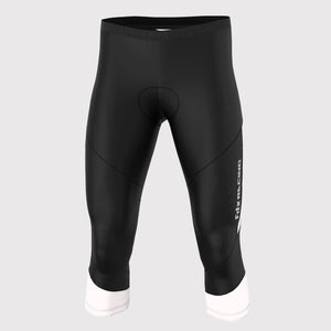 Men’s Black & White 3/4 Cycling Shorts 3D Gel Padded road bike shorts - Breathable Quick Dry comfortable bike shorts, lightweight summer shorts for riding